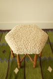Scandinavian Modern Sheepskin stool