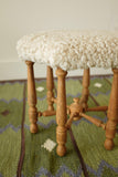 Scandinavian Modern Sheepskin stool