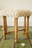 Scandinavian Modern Sheepskin stool