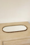 1950s Swedish Modern Oval Brass Mirror tray