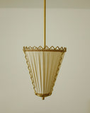 1950s Brass and Silk Pendant