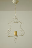 1950s White painted Metal Pendant