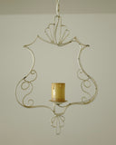 1950s White painted Metal Pendant