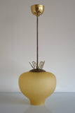 Swedish Modern Brass and Glass Pendant