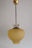 Swedish Modern Brass and Glass Pendant