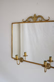 Brass Mirror with two candle scones by Lars Holmström