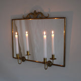 Brass Mirror with two candle scones by Lars Holmström