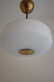 Swedish Modern Glass and Brass decorated Pendant