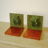1930s Swedish Metal and Wooden Bookends