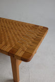 Cane and Oak Side Table by Børge Mogensen