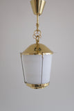 Brass and Opaline Glass Pendant