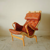 Leather and Canvas Pernilla chair by Bruno Mathsson