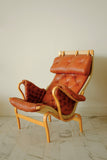 Leather and Canvas Pernilla chair by Bruno Mathsson