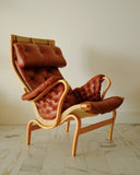 Leather and Canvas Pernilla chair by Bruno Mathsson
