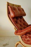 Leather and Canvas Pernilla chair by Bruno Mathsson
