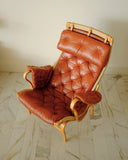 Leather and Canvas Pernilla chair by Bruno Mathsson