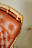 Leather and Canvas Pernilla chair by Bruno Mathsson