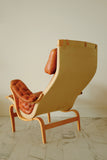 Leather and Canvas Pernilla chair by Bruno Mathsson