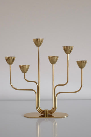 Brass candlestick by Gunnar Ander