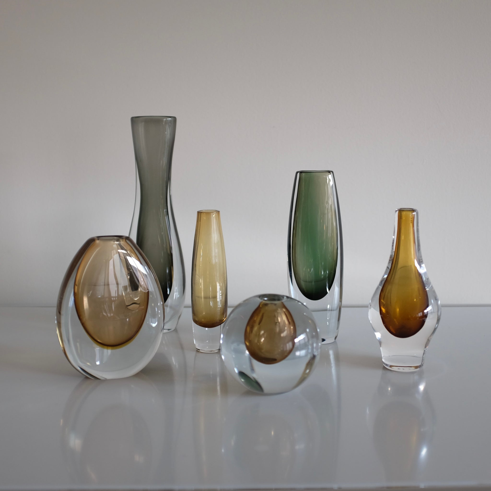 Set of Swedish Mid-Century Glass Vases – Studio Nordic