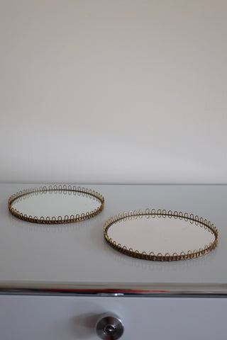 Pair of Swedish Modern Brass Mirror tray