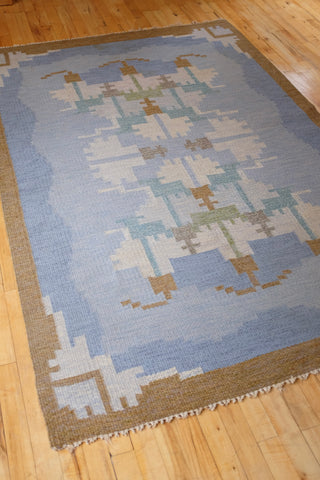Vintage Swedish Flat weave rug by Ingegerd Silow
