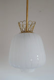 1950s Brass and Glass Pendant