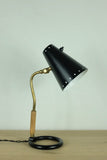 1950's Black Metal and Brass Table lamp by Boréns