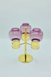 Brass and Purple Glass Candlestick Model L-67 by Hans-Agne Jakobsson