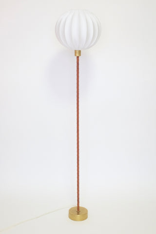 1950's Leather and Brass Floor lamp by Hans Bergström