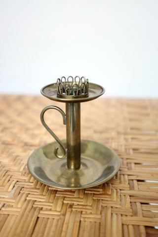 Swedish Modern Brass Filigree Candle holder