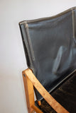 Black leather Safari chair by Kaare Klint