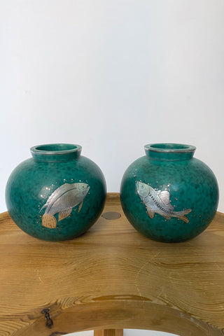 Pair of Argenta Stoneware Vases by Wilhelm Kåge