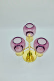 Brass and Purple Glass Candlestick Model L-67 by Hans-Agne Jakobsson