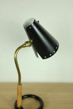 1950's Black Metal and Brass Table lamp by Boréns